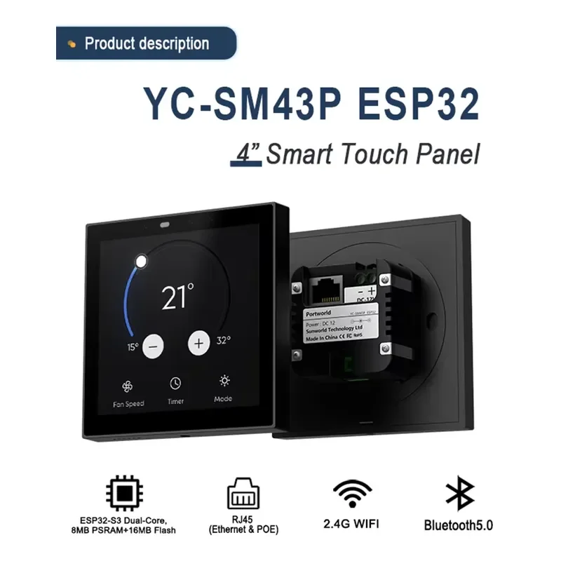 BOLRZO In September, the popular 4-inch ESP32-S3 free RTOS LVGL smart IoT touch control panel