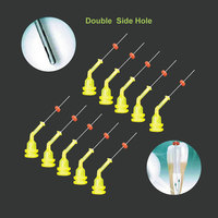 10pc Reusable Dental Irrigation Endo Needle Tip 31G Elbow Double Side Hole For Root Canal Cleaning Syringe Anterior Molar Teeth