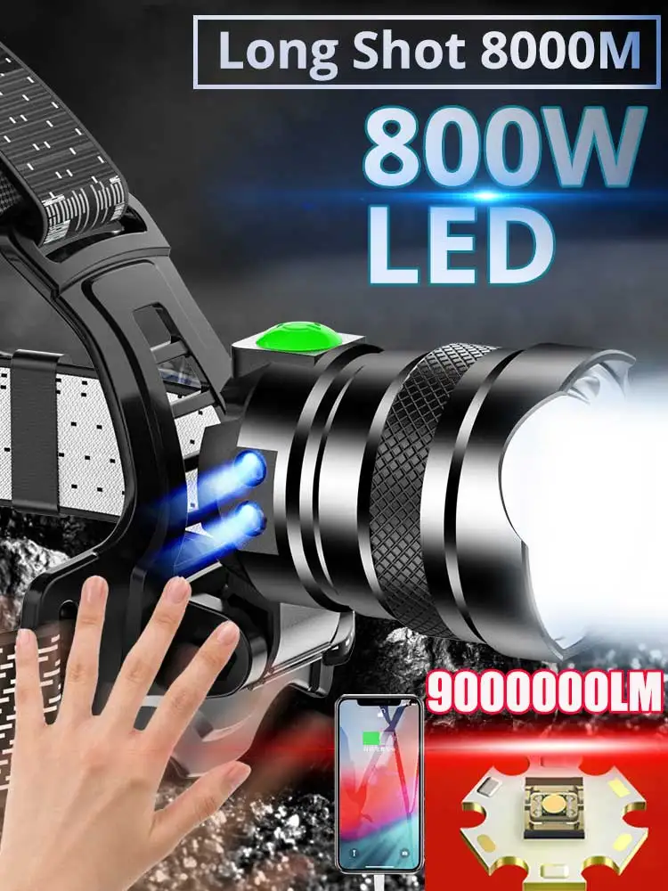 

Upgrade 30w Led Powerful lamptype-c Rechargeable Flashlight 1500 Meters Led light Zoom Lamp Long Shot Lantern