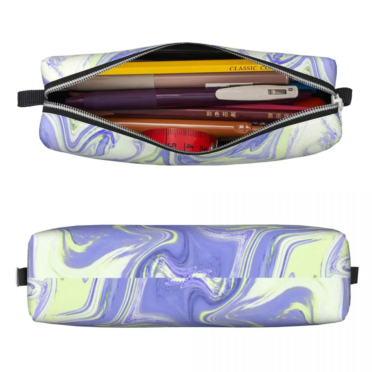 Liquid Texture Abstract Pencil Cases Lovely Fashion Pen Holder Bag Girl Boy Big Students School Cosmetic Pencilcases