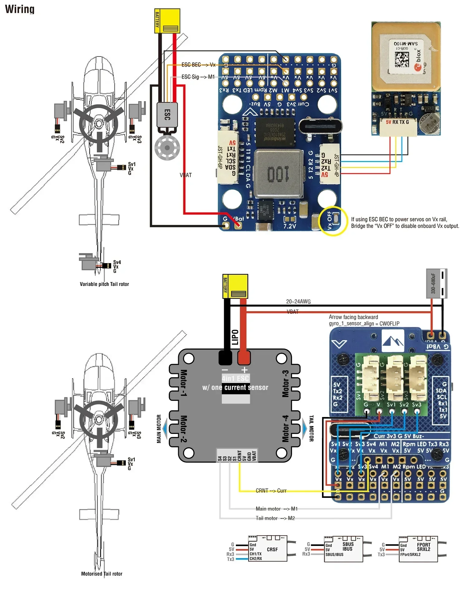 MATEKSYS RC HELICOPTER FLYBARLESS CONTROLLER G474-HELI STM32G474 ICM42688P SPL06L 2x BEC Rotorflight Firmware voor RC FPV Drone