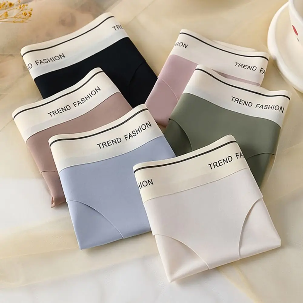 Elegant Cotton Crotch Sports Underpants Letter Thong Low Waist Ice Silk Panties Women Thong Traceless Panties Female Lingerie