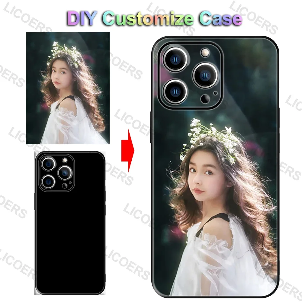 Custom Case for iPhone 16 15 14 13 12 11Pro Max Mini SE XS XR X 7 8 6S Plus Cover DIY Photo Soft Matte Silicone Shockproof Funda