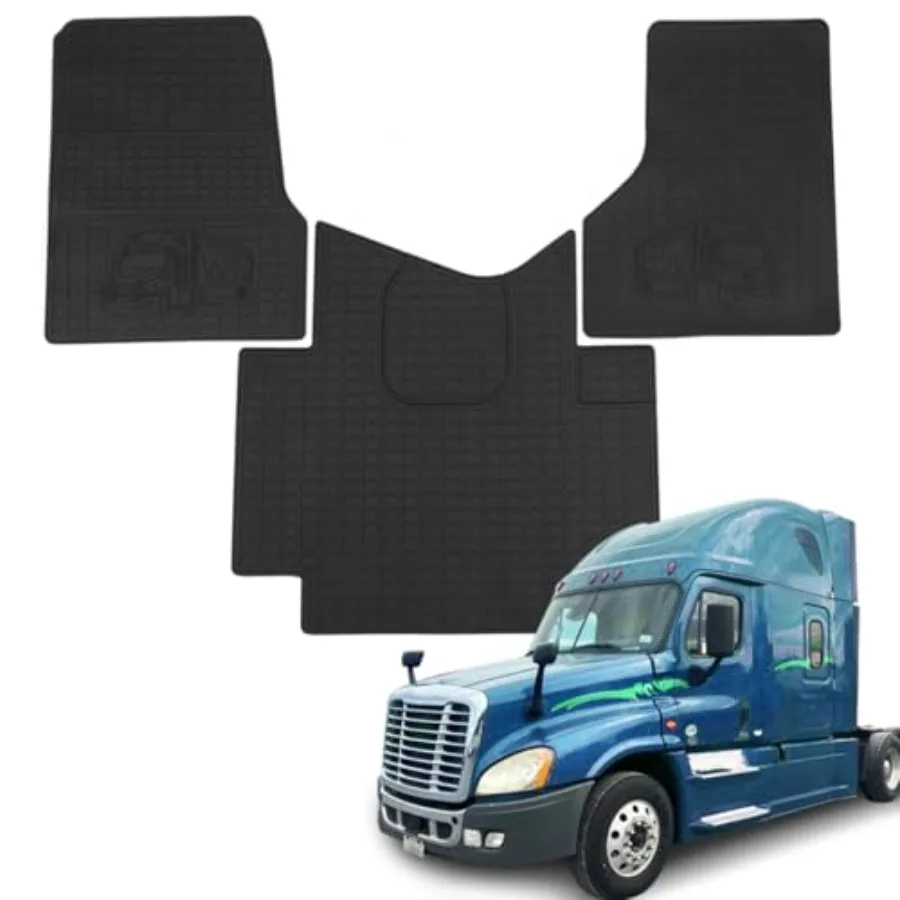

Floor Mats Fit for Freightliner Cascadia 2008-2017 Heavy Duty Truck Floor Liners All-Weather Rubber Cargo Mats Freightliner Cas