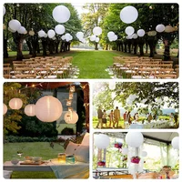 5/10/20pcs Round Chinese Paper Ball Lampion Hanging White Wedding Decoration Paper Lantern Lampshade Birthday Party Favor Decor 4