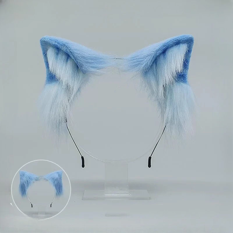 

Kawaii Plush Cat Ears Realistic Lolita Headband Cat Tail Simulation Animal Ears Halloween Headwear Cosplay Accessories