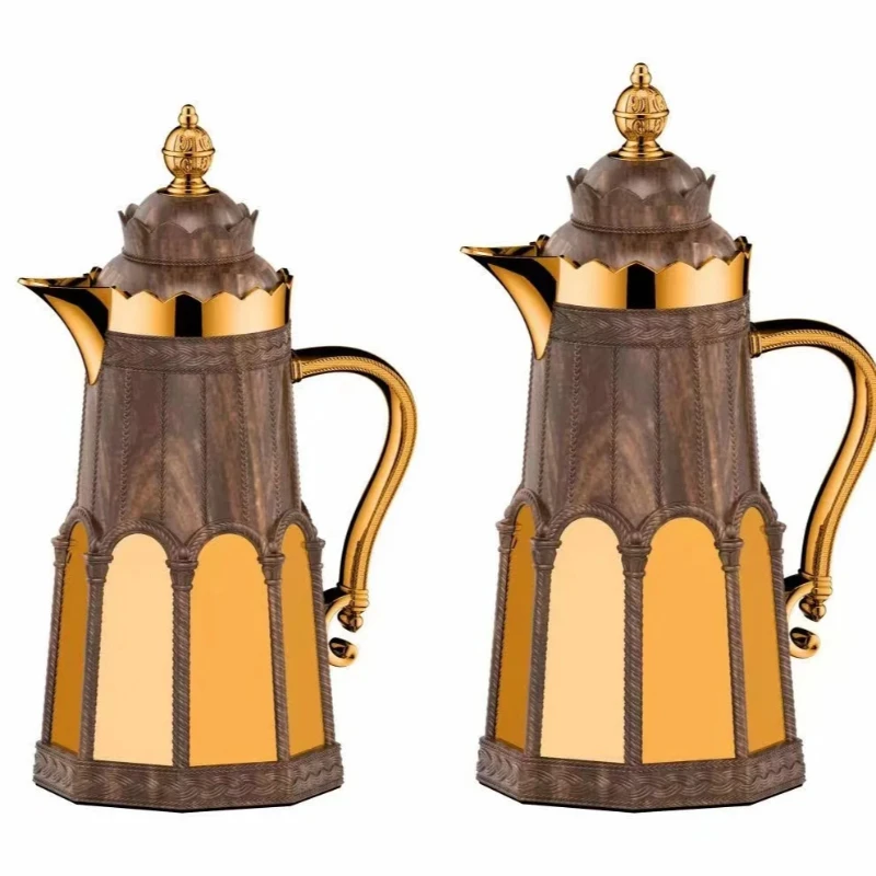 mode 1L + 0.7L set termos vakum teh Arab Flask penting penggunaan sehari-hari Pot teh Arab untuk Ramadan