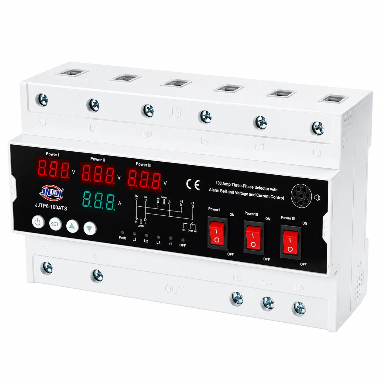2026 100A 3 Power Source Auto Transfer Switch Priority Switching Over Under Voltage Over Current DIN Rail Relay 3 Ways ATS CE