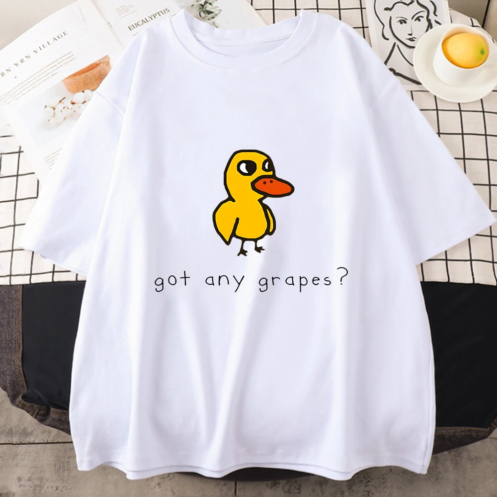 The Duck Song Got Any Grapes T Shirts Funny Patterns Manga/Comic Tshirts 100% Cotton T-shirts Originality Short Sleeve Fashional