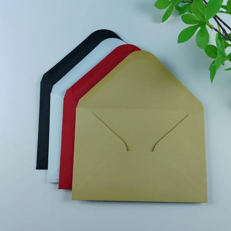 Custom. in Stock Blank Simple Nordic Style-Border Kraft Paper Self-Adhesive Envelope Custom Greeting Card Invitation Postc