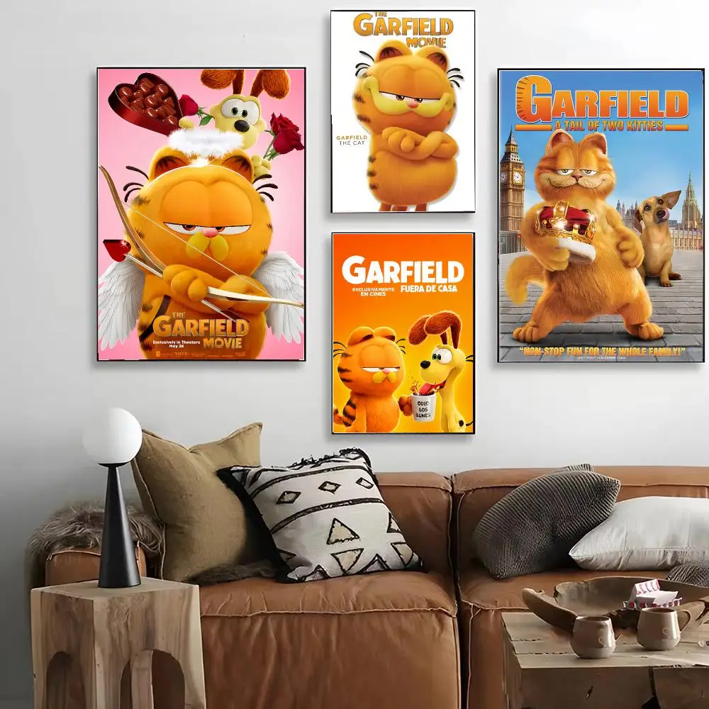 Cartoon Garfield Poster HD Art Decorative Wall Art Waterproof Home Décor for Living Room Bedroom Café Stylish Gift