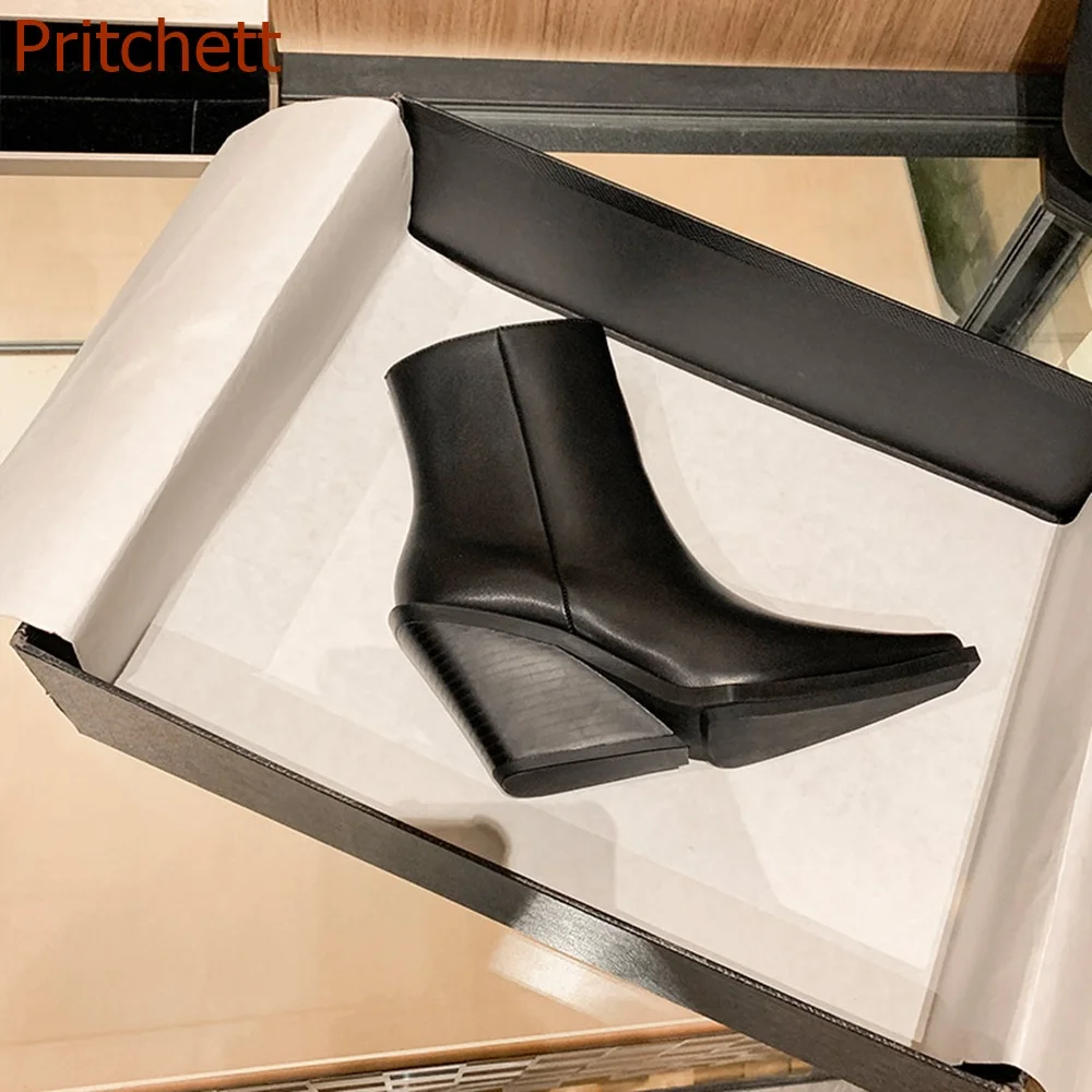 Pointed Toe Wedges Women Boots Mid Calf Fashion Solid Side Zipper Sexy Party Comfortable Solid  Women Shoes 2023 New Arrivals