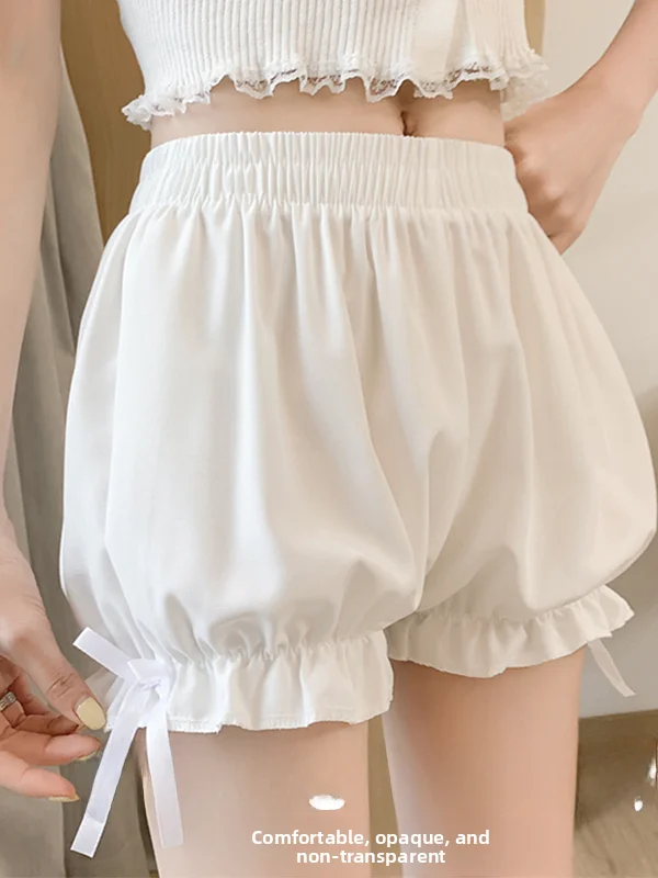 Sweet   Knot Pumpkin Short Pants Women's Thin Bottom Safety Pants Lantern Pants Casual Loose Fit Elastic Waist