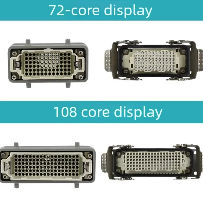 

1PCS Rectangular Heavy-duty Connector HDD Pin/42/72/108/144/216-core Cold-pressed Waterproof Aviation Plug Socket