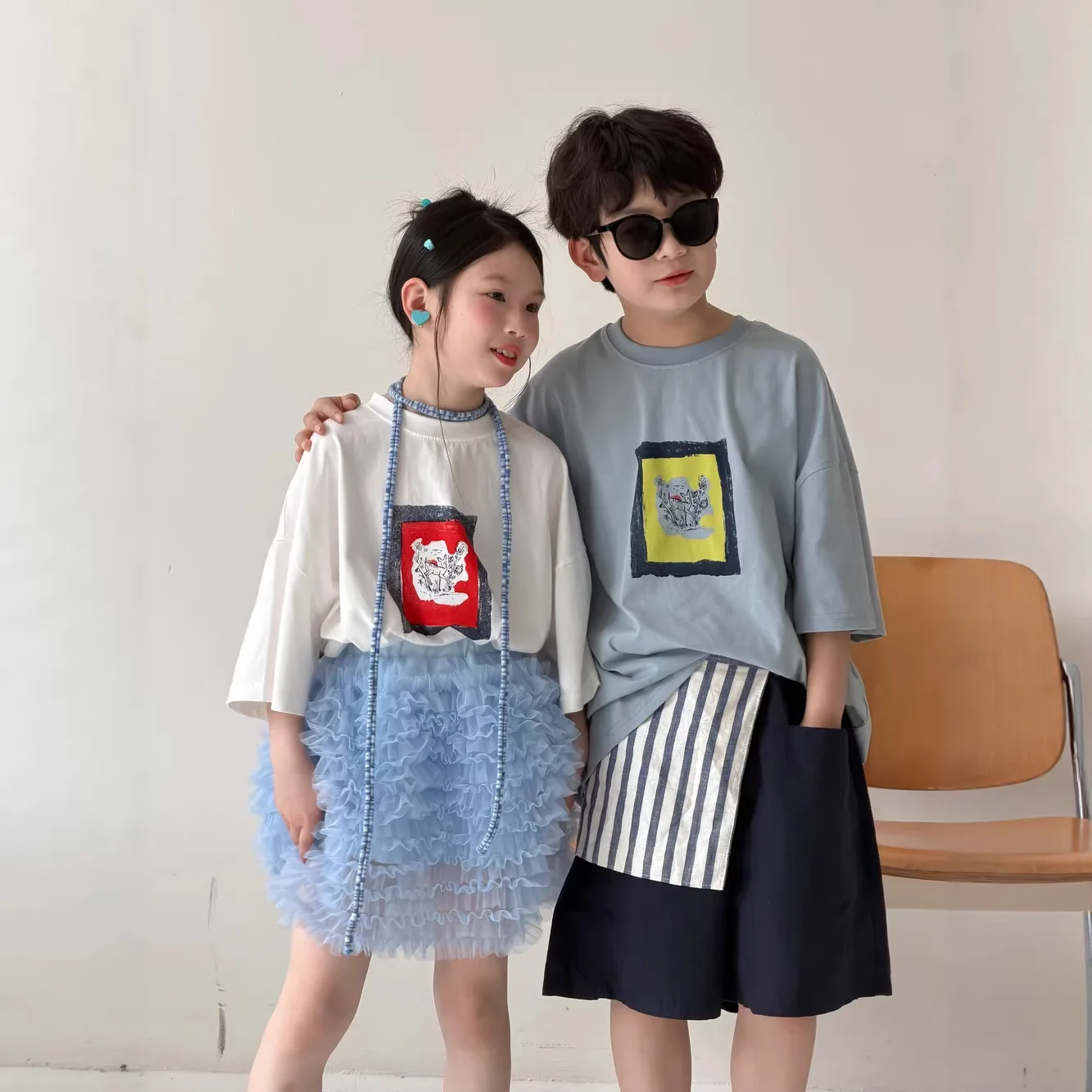 

2026 Summer Kids Cartoon Print T-Shirt Unisex Boy Girl Crew Neck Short Sleeve Casual Loose Breathable Cotton Tee Children's Tops