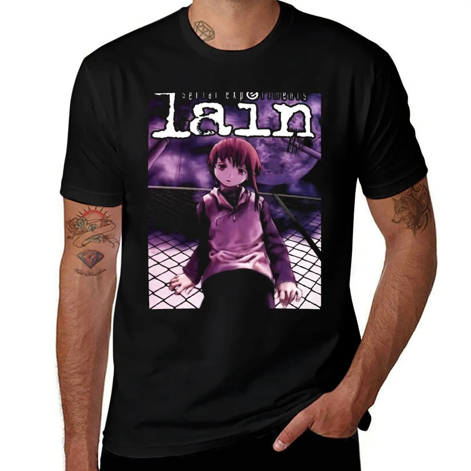 

cotton man shirt T-Shirt lain man designer shirt poster Serial pack cotton t experiments shirt t t