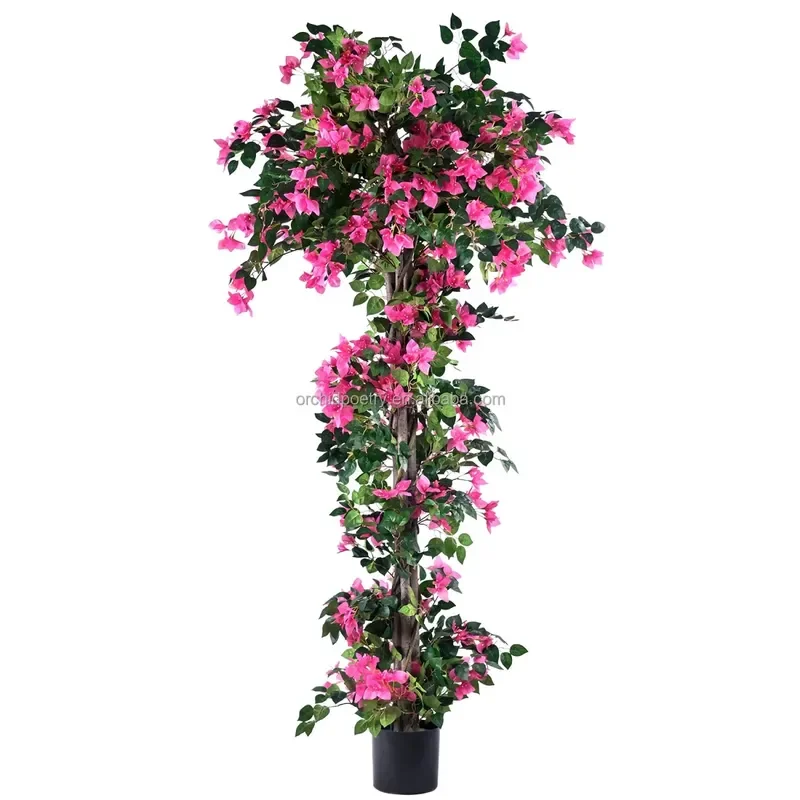 210cm Artificial Silk Plum Blossom Tree Rose Red Faux Bonsai for Wedding Home Garden Door Decoration Eco Friendly