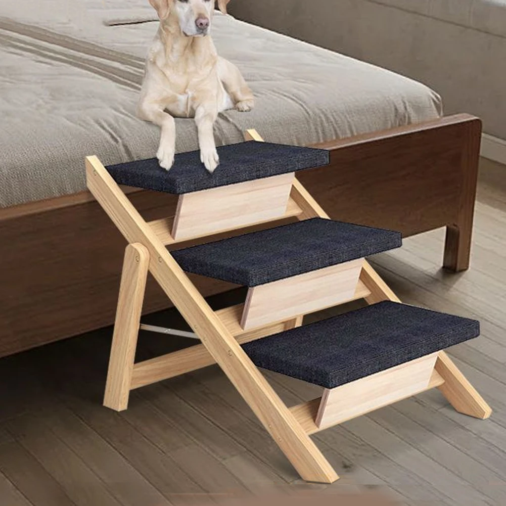 

Outdoor Steps Wooden Cat Climbing Ladder Foldable Portable Pet Ladder Non-slip Pet Ramp Stair for Small Animals Climbing