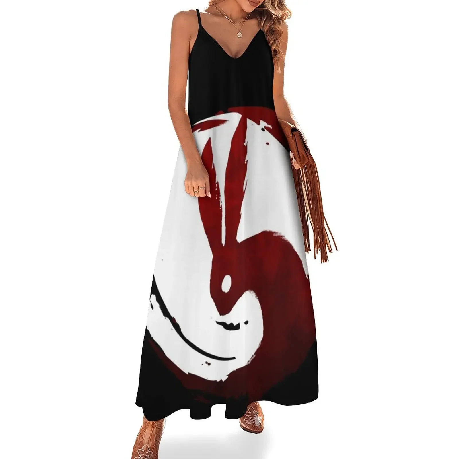 

Rabbit Moon - Red and White Variant Sleeveless Dress sensual sexy dress for women women's summer jumpsuit festival outfit women