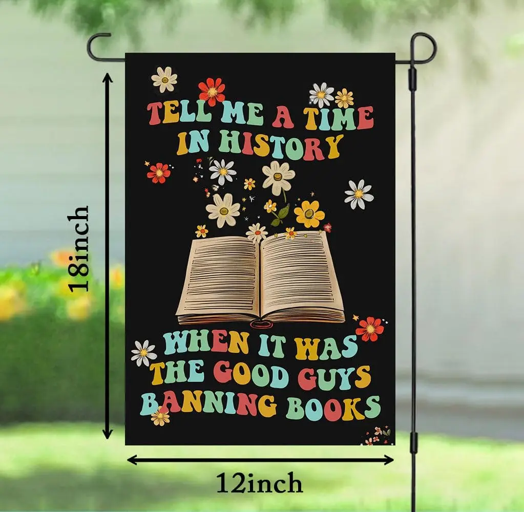 Read Banned Books Garden Flag, Good Guys Don't Ban Books, Garden Flag, Yard Flag, Neighborhood Library Flag, Book Lover Y AH yyi