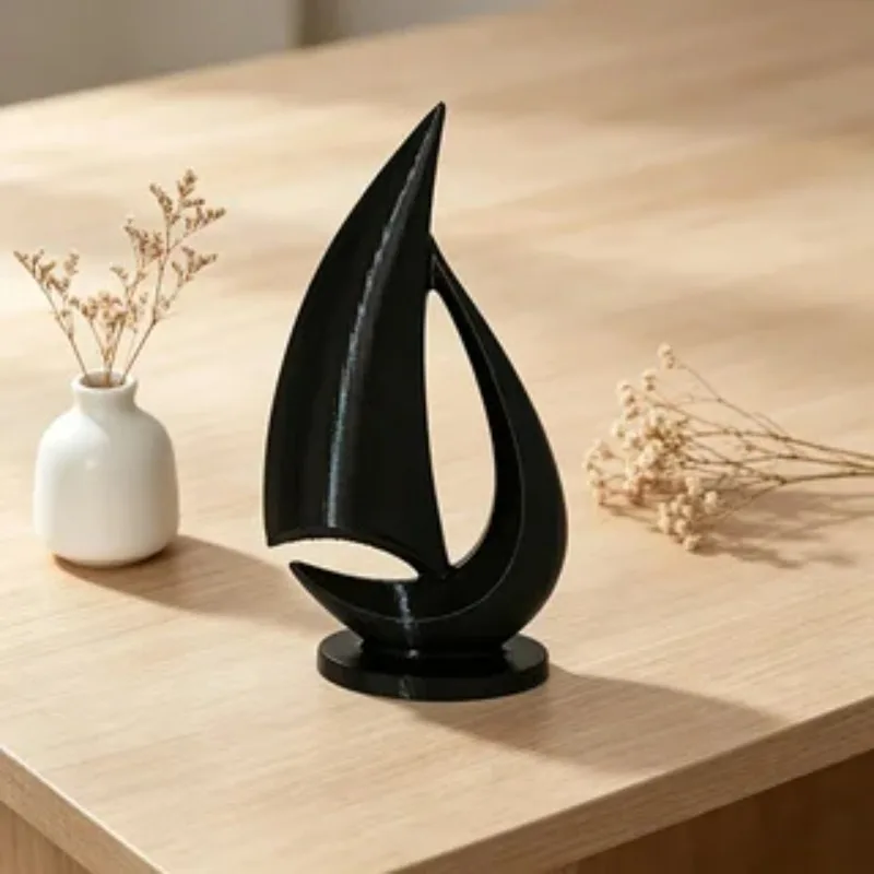 Glattes Segelboot-Ornament Minimalistische Segelboot-Skulptur #   Moderne Büro-Schreibtischdekoration Eröffnung, Einweihungsgeschenk, hochwertiges Geschenk