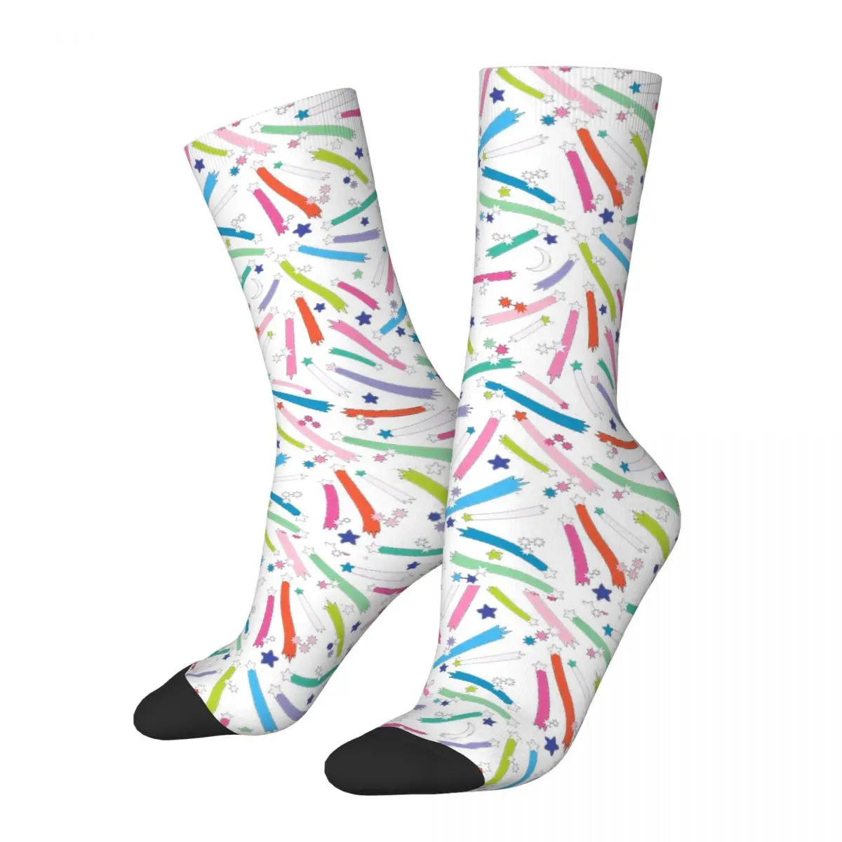 جوارب Shooting Stars Socks Harajuku جوارب عالية الجودة لجميع المواسم جوارب طويلة إكسسوارات هدية عيد ميلاد للجنسين