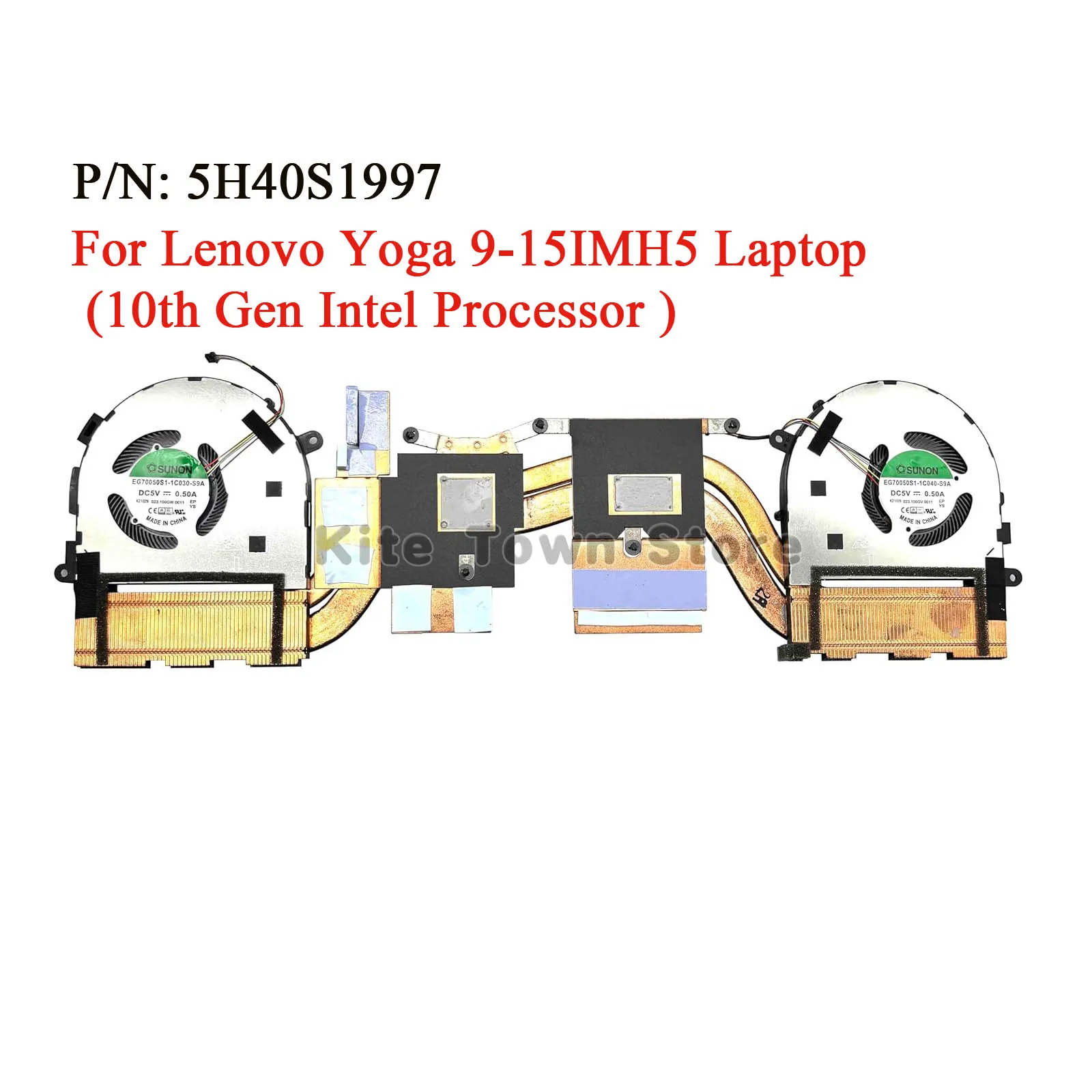 

New CPU+GPU Cooling Fan with heastink for Lenovo Yoga 9-15IMH5 PN:5H40S1997 Laptop 10th Gen Intel Processor 82DE