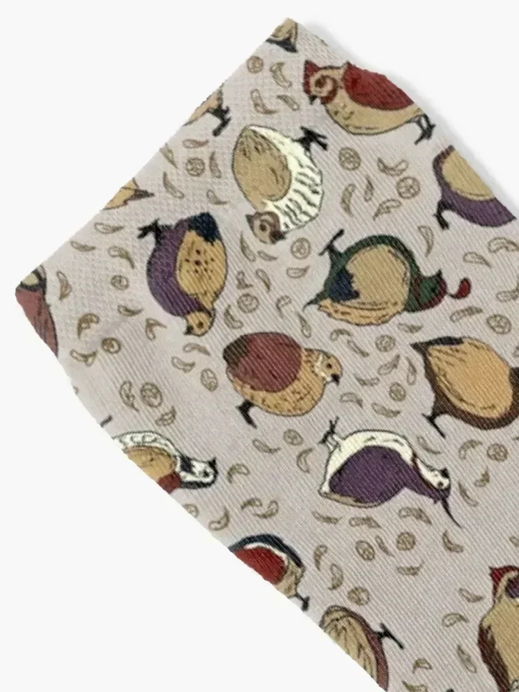 Rustic Quail (Now With More Quail!) Socks Soccer Rugby luxury designer Boy Socks Women's