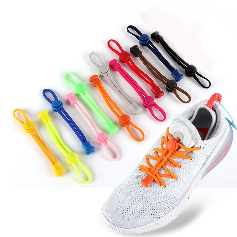 2PCS Sports Spring Lock Shoelaces No Tie Shoelaces Elastic Shoelace Suitable for All Shoes Lazy Laces Sneaker Shoe Accessories