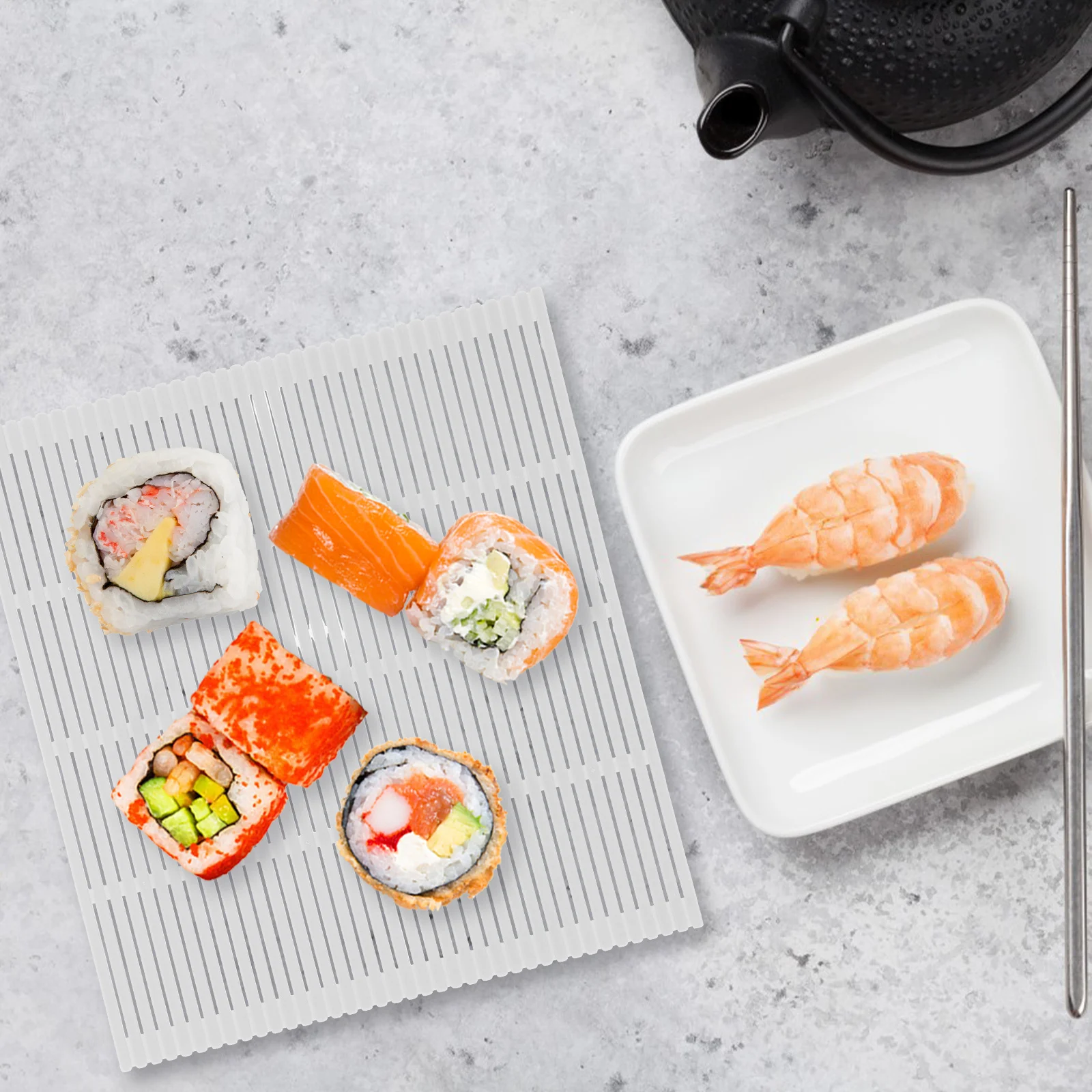 

4Pcs Sushi Rolling Mat Plastic Roller Kit Compact Lightweight Sushi Making Tools DIY Home Use Kitchen Supplies