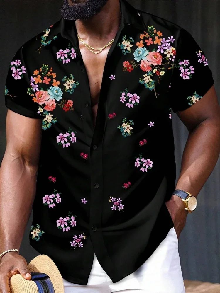 

Hawaiian Leaves 3D Shirt Men's Summer Beach Casual Short Sleeve for Men Loose Oversized Clothing Top Outdoor Casual Short Sleeve