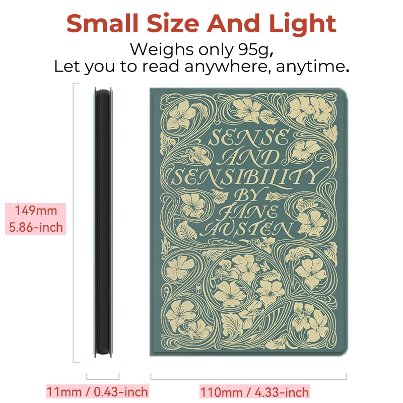 Custodia Twosheep da 6 pollici per Onyx Boox Go6 Poke6 Poke5 Cover magnetica senza guscio Funzione di sveglia automatica Pride and Pregiudizio