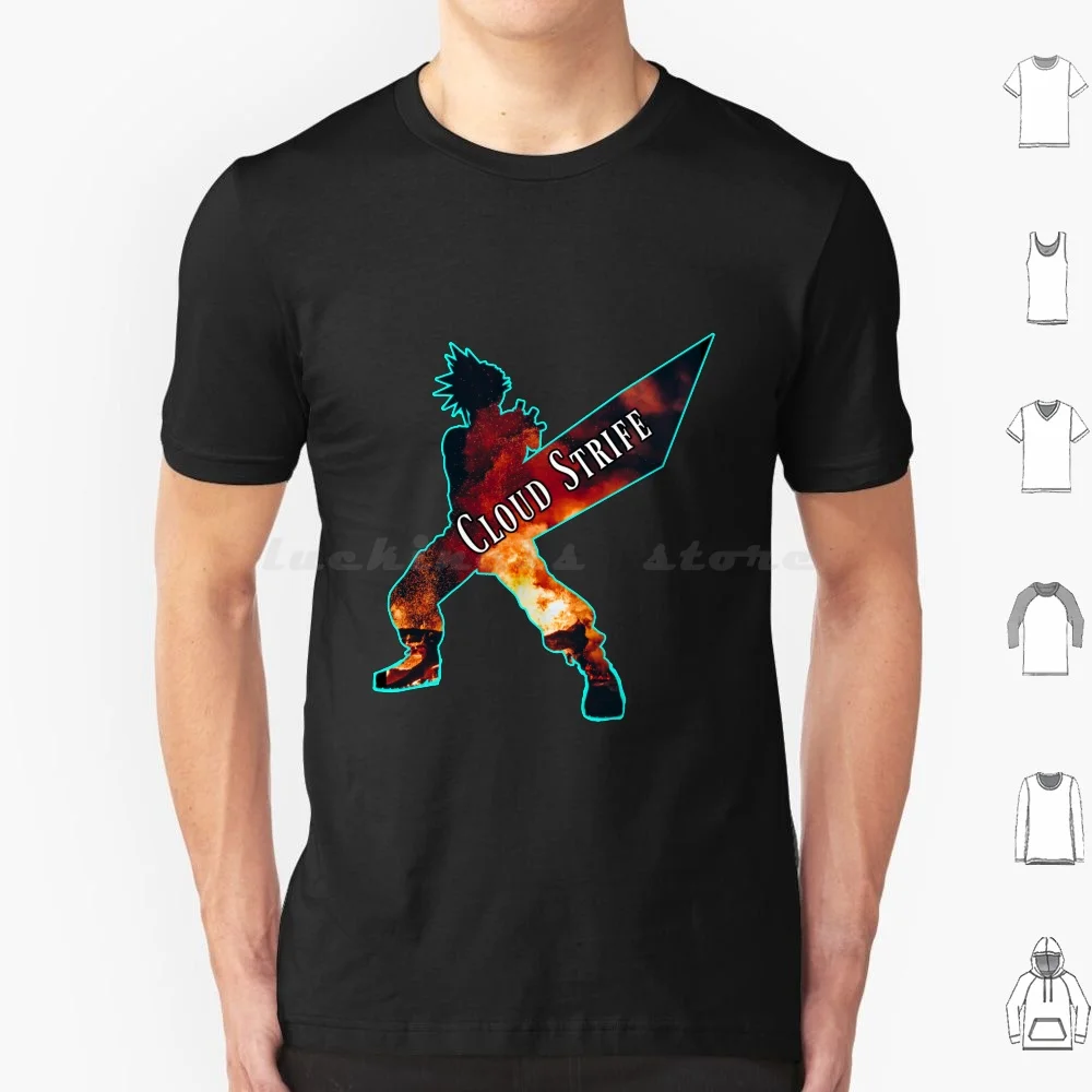 Cloud Strife Silhouette T Shirt Cotton Men Women DIY Print Cloud Strife Silhouette Final Fantasy Final Fantasy Vii Gaming