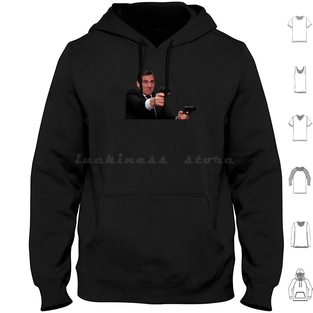 

Michael With Guns Hoodies Long Sleeve Michael Michael Office The Office Meme Memes Fun Funny Humor Humorous Gun