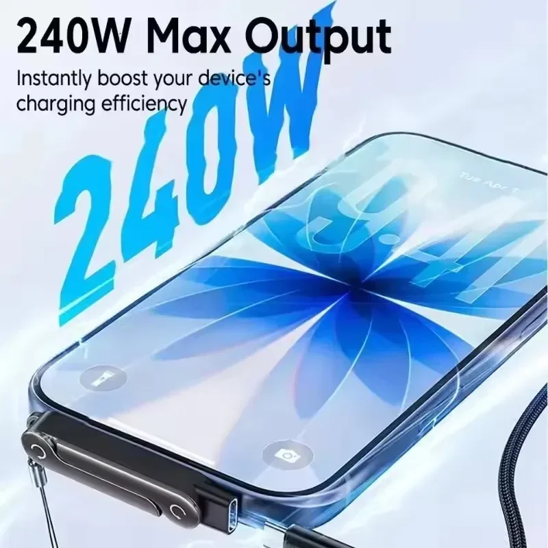 1/2/3 Stück Typ-C Telefon-Ladehalterungsadapter 240W Schnellladung OTG Typ-C Stecker auf USB-C Buchse Konverter mit klappbarem Halter – Detail 3