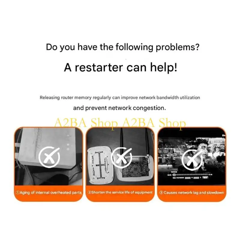 A2BA 12H 24H 72H Router Rebooter Prevent Overheating & Maintain Networks performances