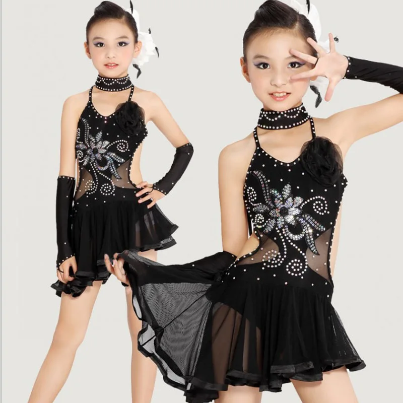 

Latin Dance Dress For Girls Sexy Backless Competition Ballroom Dancing Salsa Samba Tango Standard Practice Costume Kids Child