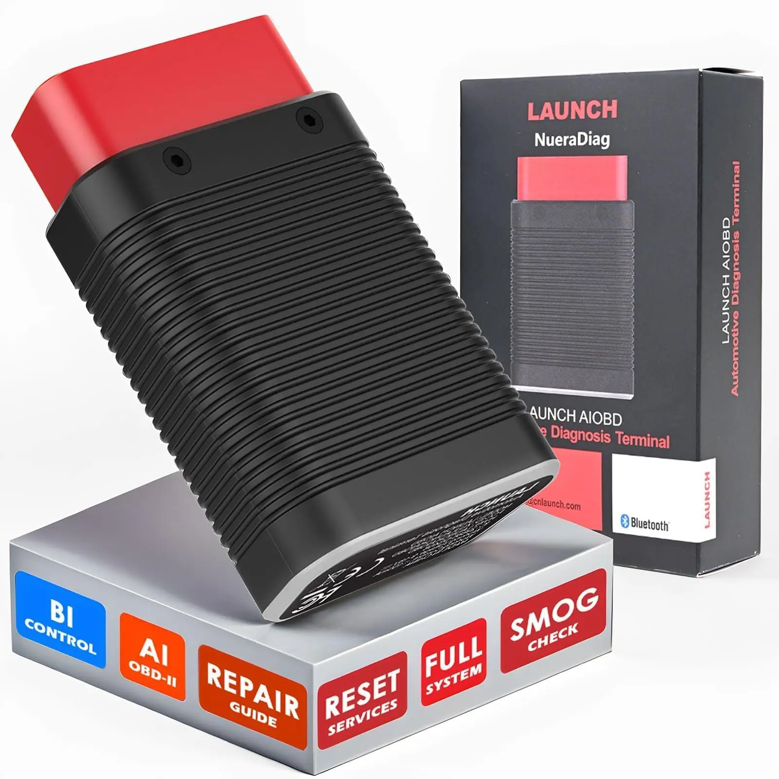 LANZAMIENTO AIOBD Bluetooth OBD2 Escáner Diagnóstico del sistema completo, AI Explaina fallos simplemente, funciona con IOS y Android