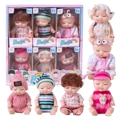 6/8Pcs Set Sleeping Mini Baby Dolls Reborn Lifelike Cute Adorable Dolls With Butterfly Crocodile Sunflower Outfits Playset Giftb