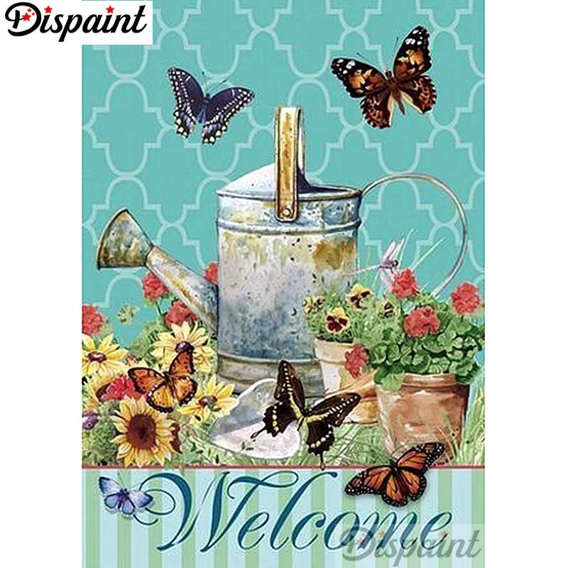 

Dispaint Full Square/Round Drill 5D DIY Diamond Painting "Flower butterfly" Embroidery Cross Stitch 3D Home Decor A12880