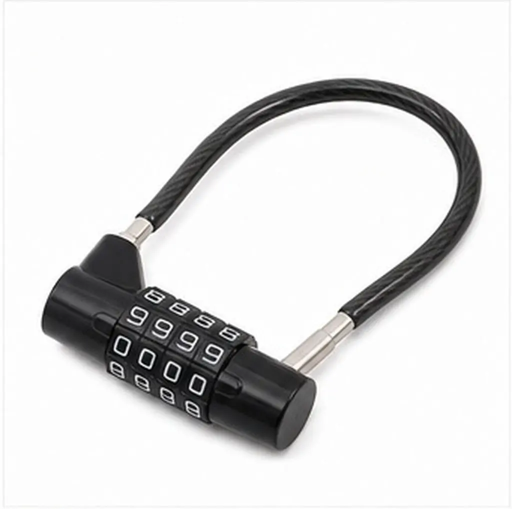 4-Digit Combination Cable Lock Resettable Luggage Padlock Flexible Wire Lock for Gym Locker Cabinet File Security
