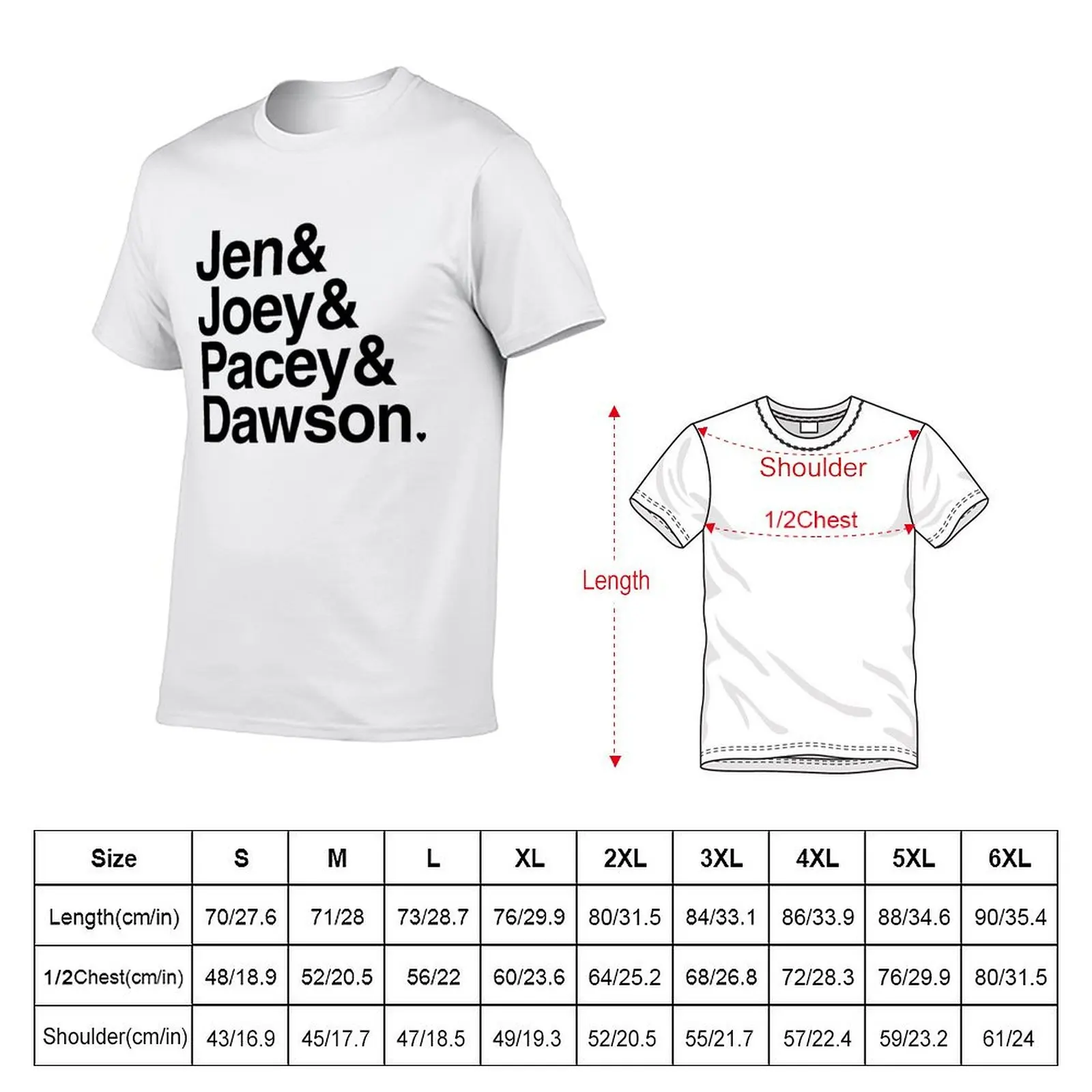 Jen & Joey & Pacey & Dawson T-Shirt Soft Durable Cotton T-Shirt