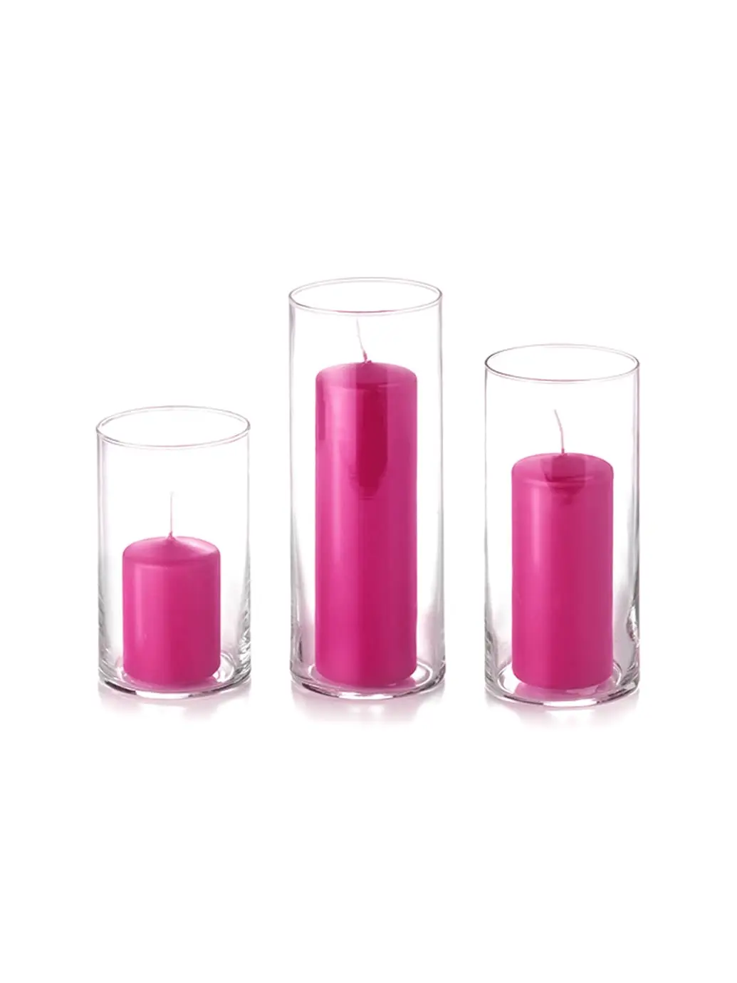 Set of 12 Slim Pillars and Cylinder Vases - Tiffany Blue