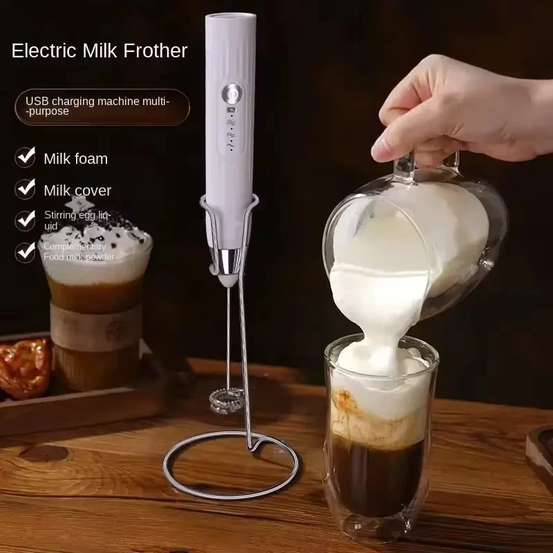 2-in-1 multi-function USB Rechargeable Electric Egg Beater Baking Mixer Milk Frother Kitchen Gadgets Coffee Stirrer Tools Dining