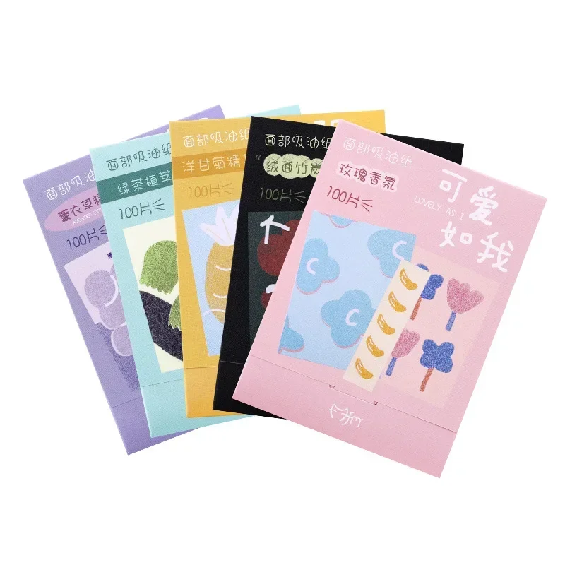 100pcs Facial Oil Blotting แผ่นกระดาษ Matte Face Wipes Oil Control ดูดซับน้ํามันทําความสะอาดใบหน้าเครื่องมือแต่งหน้าความงามอุปกรณ์เสริม