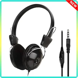 3.5mm Wired HD Sound Headphones Over Ear Headset Bass HiFi Music Stereo Microphone Earphones Adjustable Headset For PC MP3 Phone