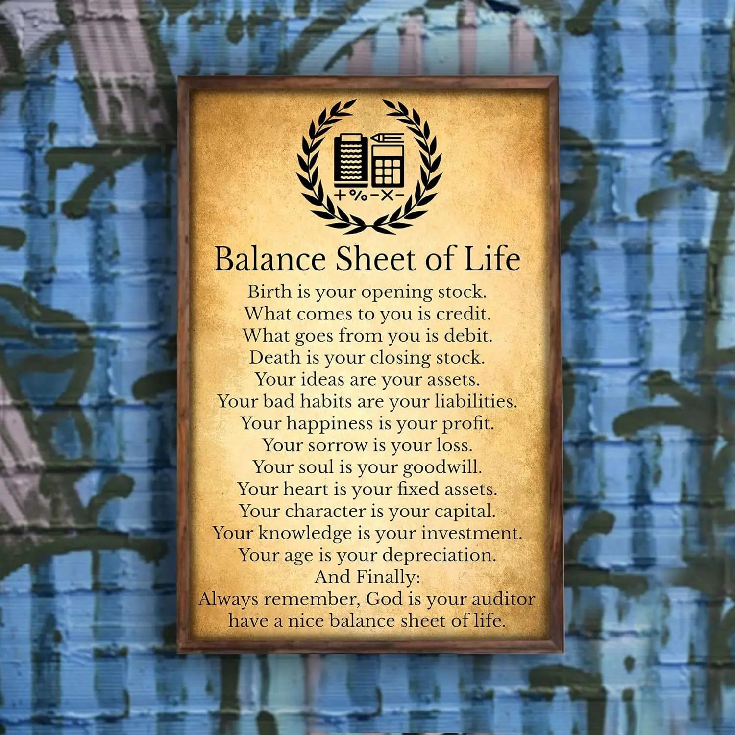 Xiddxu Retro Metal Tin Sign 5.5 X 8 Inches Accountant Accounting Accountancy and Balance Sheet of Life Poster Bedroom Home Livin