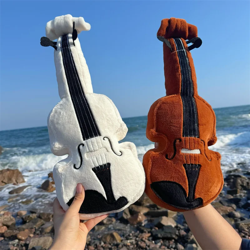 Jouets en peluche de violon de dessin animé 45cm, poupée de violon réaliste en coton, accessoires de prise de Photo Kawaii, décoration de la maison, cadeau pour enfants