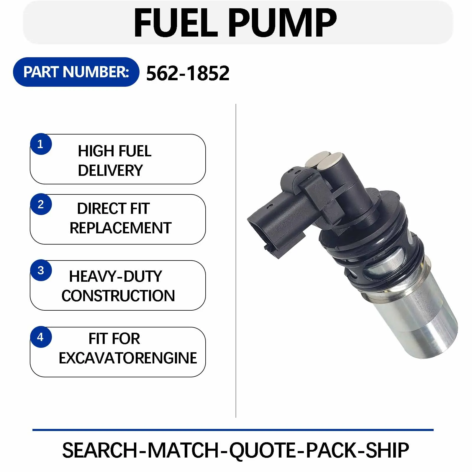24V Fuel Pump Kit 562-1852 For Caterpillar CAT OTHER 333 GC Excavators