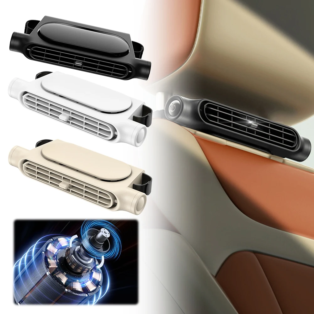 مروحة المقعد الخلفي القابلة لإعادة الشحن، مروحة مسند الرأس لمقعد السيارة، 3 سرعات، مروحة تبريد للمقعد الخلفي، ملحقات الصيف لشاحنة سيدان SUS RV